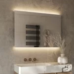 Moderne Badeværelsesspejl med baggrundsbelysning top og bund 100x60 cm