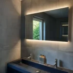 Smuk Badeværelsesspejl med baggrundsbelysning top og bund 100x60 cm