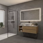 Smuk Spjl Flor Trendy badeværelsesspejl med spejlvarme belysning og touch-sensor 140x70 cm