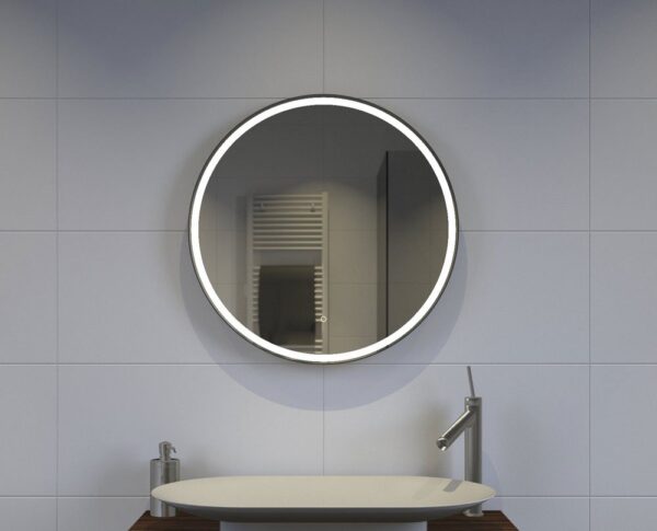 Zwarte badkamer spiegel 60 cm 3