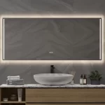 Moderne badeværelsesspejl med belysning antidug og touch sensor 140x70 cm