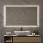Moderne badeværelse spejl med varme belysning og berøringssensor 120x70 cm