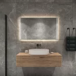 Moderne badeværelsesspejl med belysning antidug og touch sensor 120x70 cm