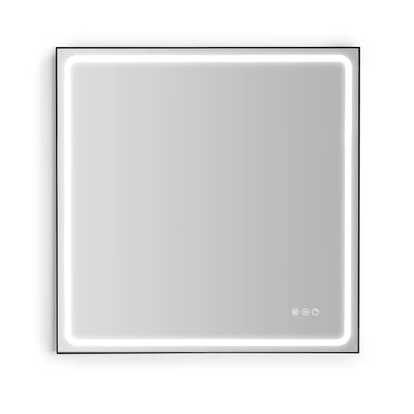 Front sif spejl med antidug og farvetemperatur fra 3000 6000k 80x80 1