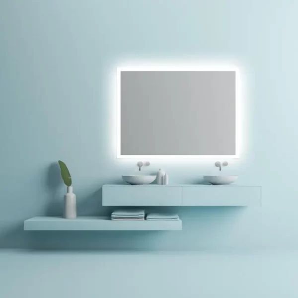 Moderne badevaerelses mirror mie spejl med led lys i kanten