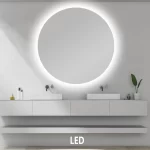 Moderne LED Puk Rundt spejl med baggrundsbelysning