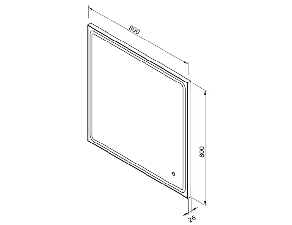 Sif spejl med 4000k led lys - 80x80 cm