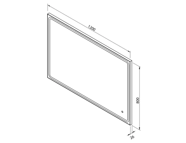 Teck design sif-spejlet med 4000k led-lys 120x80 cm