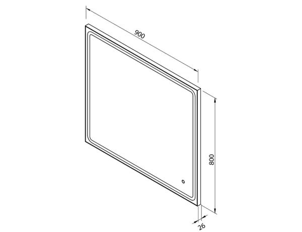 Teck design sif spejl med 4000k led lys - 90x80 cm