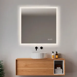 Freja spejl med antidug og farvetemperatur fra 3000-6000K 80x80