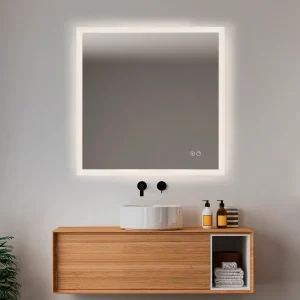 Freja spejl med antidug og LED lys 80x80