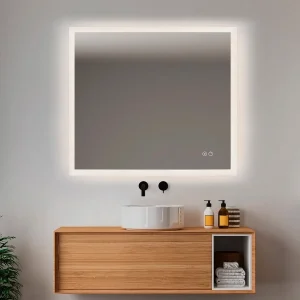 Freja spejl med antidug og LED lys 90x80
