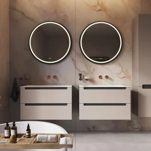 Opera-3 Rund Phantom Mirror med sort ramme og anti-dug