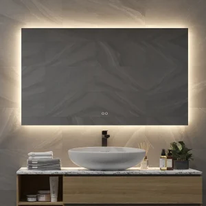 Spejl med baggrundsbelysning lysstyring og antidug 120x70 cm