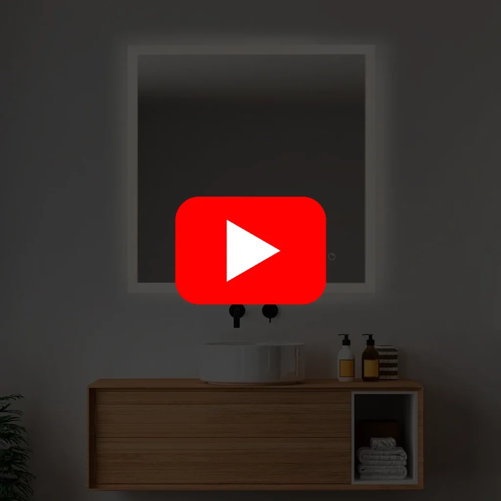 Produktvideo: Freja spejl med antidug og LED lys 80x80 Video af spejl med antidug og LED-lys
