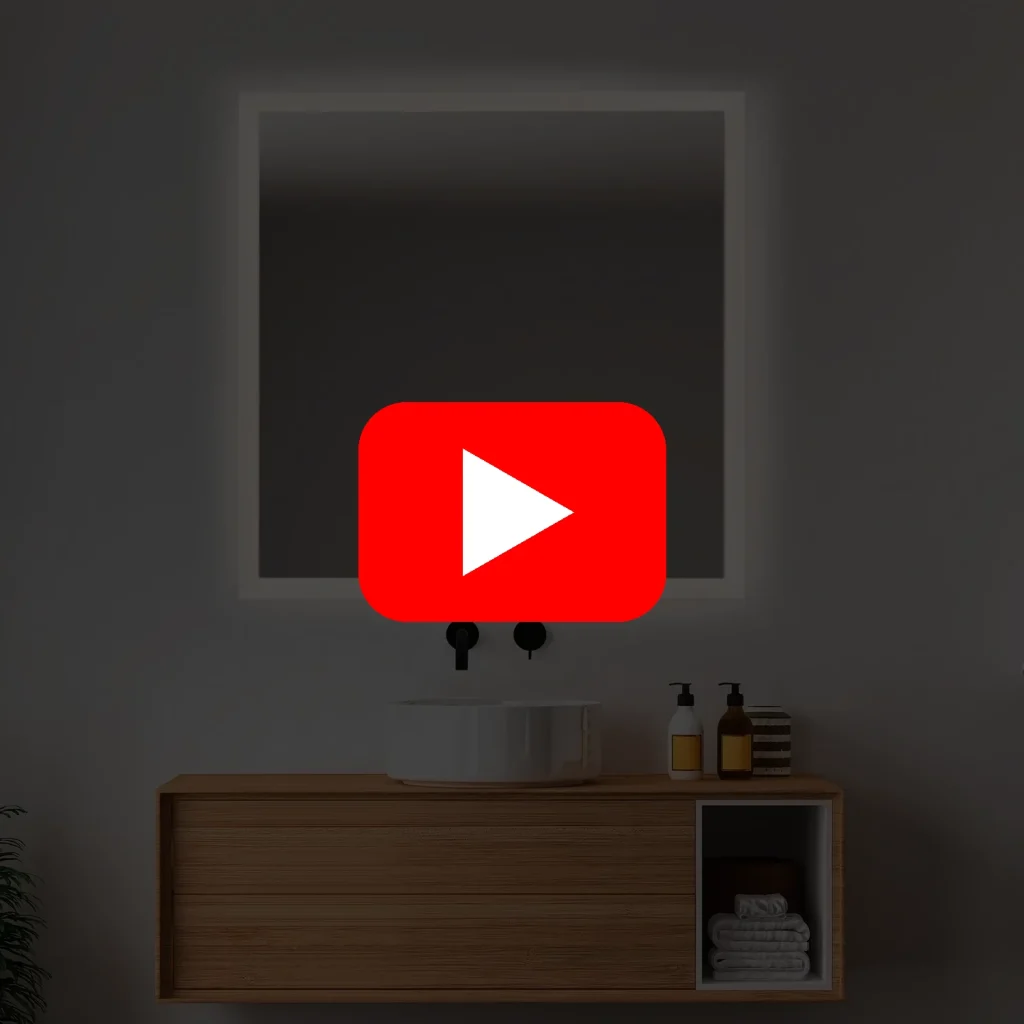 Video af spejl med justerbar farvetemperatur