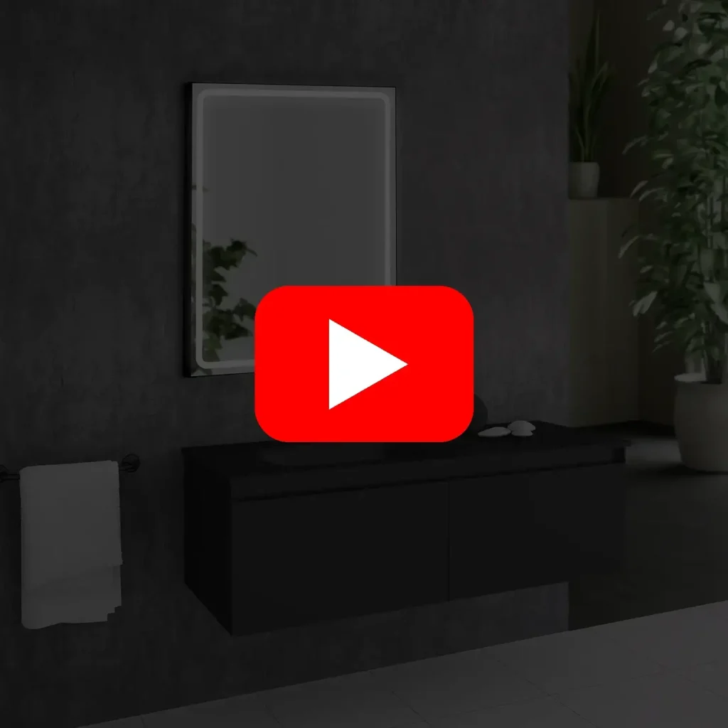 Videopræsentation af Sif spejl med 4000K LED lys - 60x80 cm Video af spejl i 60×80 cm med LED-lys og justerbar farvetemperatur