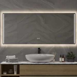 Moderne badeværelsesspejl med belysning antidug og touch sensor 140x70 cm
