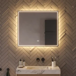 Moderne LED-spejl med spejlvarme og berøringssensor 80x70 cm