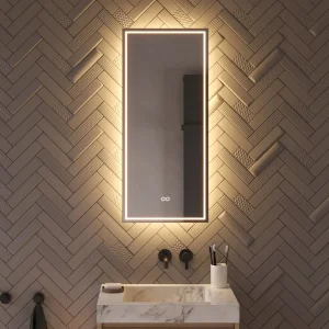 Spejl med LED-lys dæmpningsfunktion og dugfri 40x90 cm